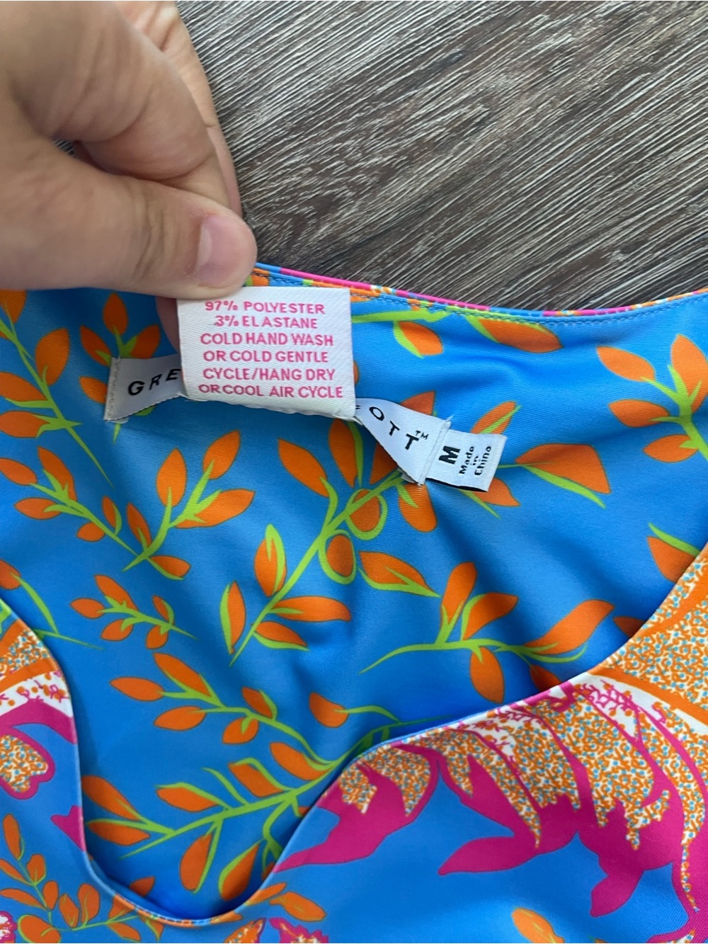 Gretchen Scott | Swerve Tropical Floral Dress Stretchy Resortwear Vacation Palms - Picture 4 of 5